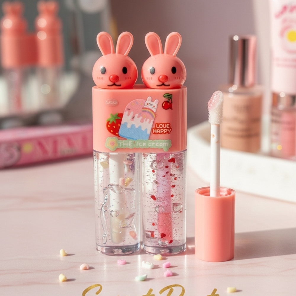 Cute Girls Moisturizing Lip Gloss, Fruity Glitter Lip Gloss (1pc)